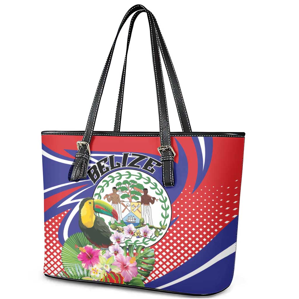 Belize Toucan Leather Tote Bag Sub umbra floreo