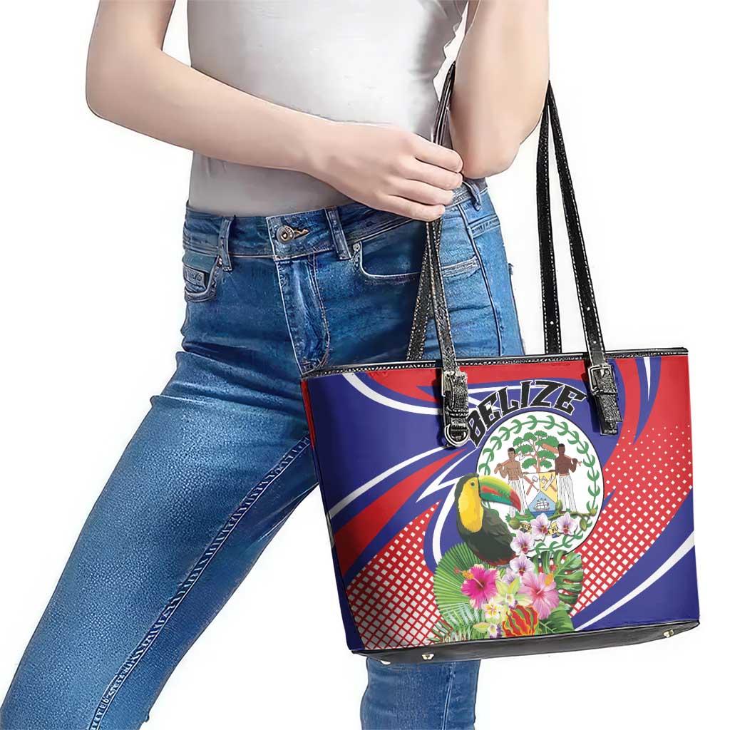 Belize Toucan Leather Tote Bag Sub umbra floreo