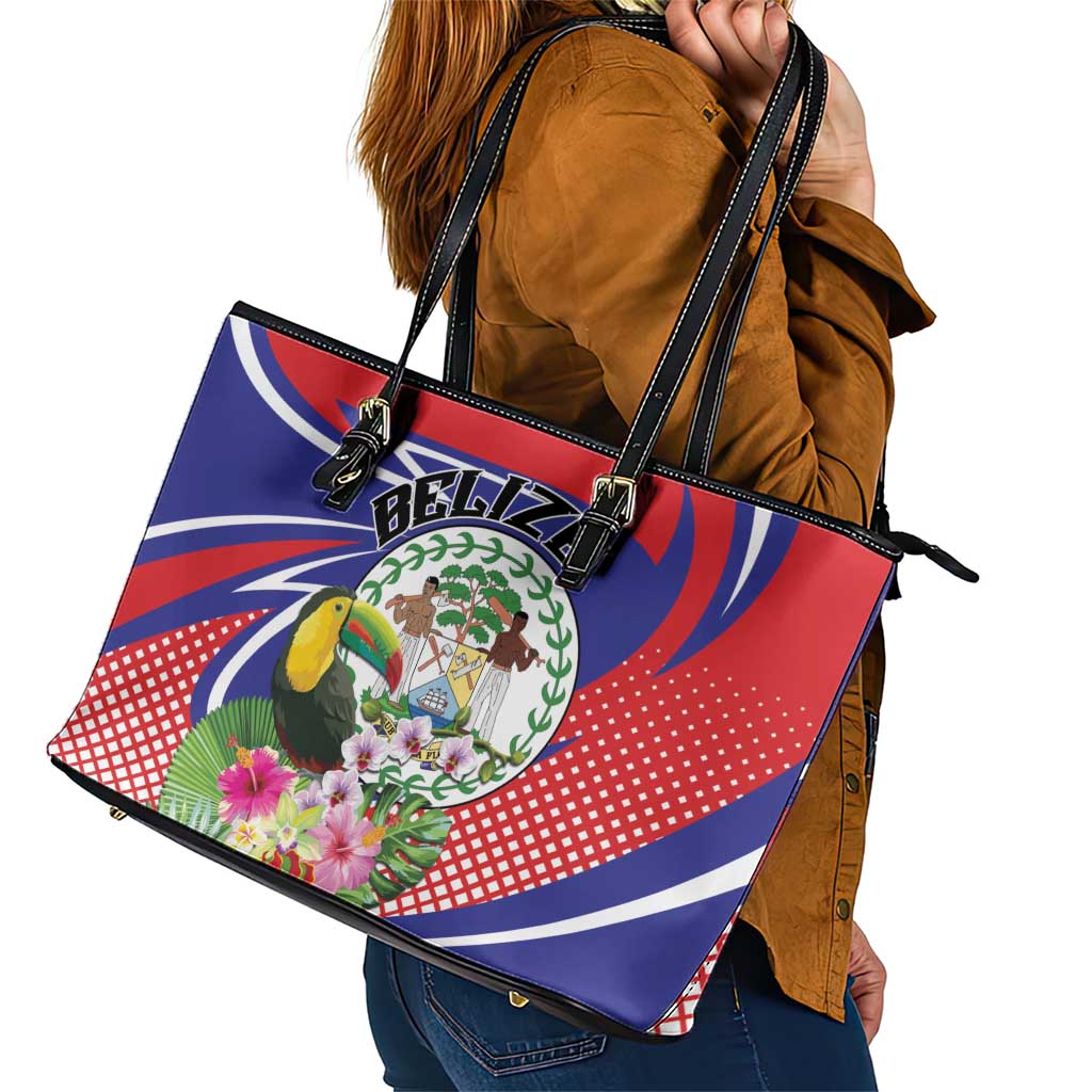 Belize Toucan Leather Tote Bag Sub umbra floreo