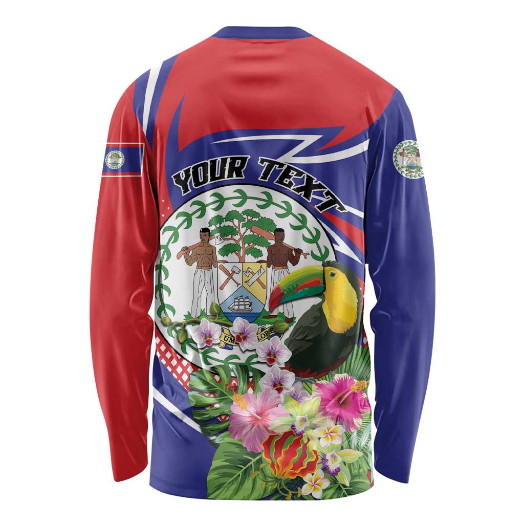Personalized Belize Toucan Long Sleeve Shirt Sub umbra floreo
