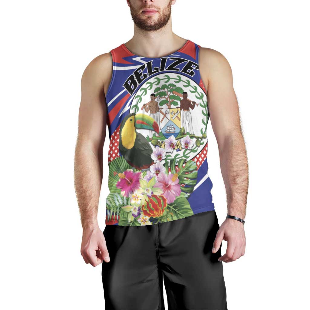 Personalized Belize Toucan Men Tank Top Sub umbra floreo