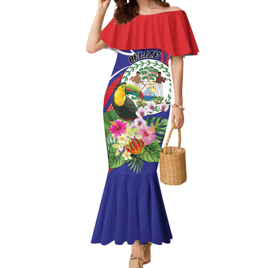 Personalized Belize Toucan Mermaid Dress Sub umbra floreo