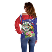 Personalized Belize Toucan Off Shoulder Sweater Sub umbra floreo