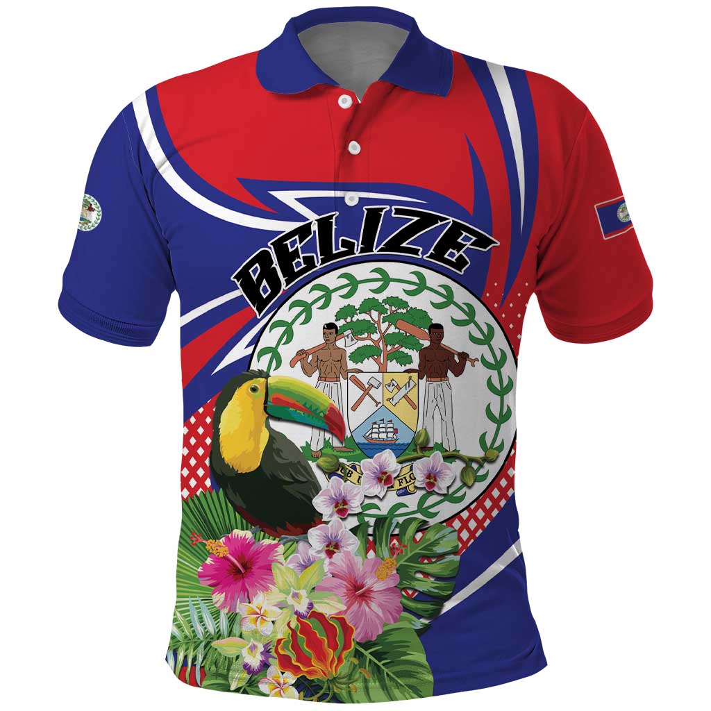 Personalized Belize Toucan Polo Shirt Sub umbra floreo
