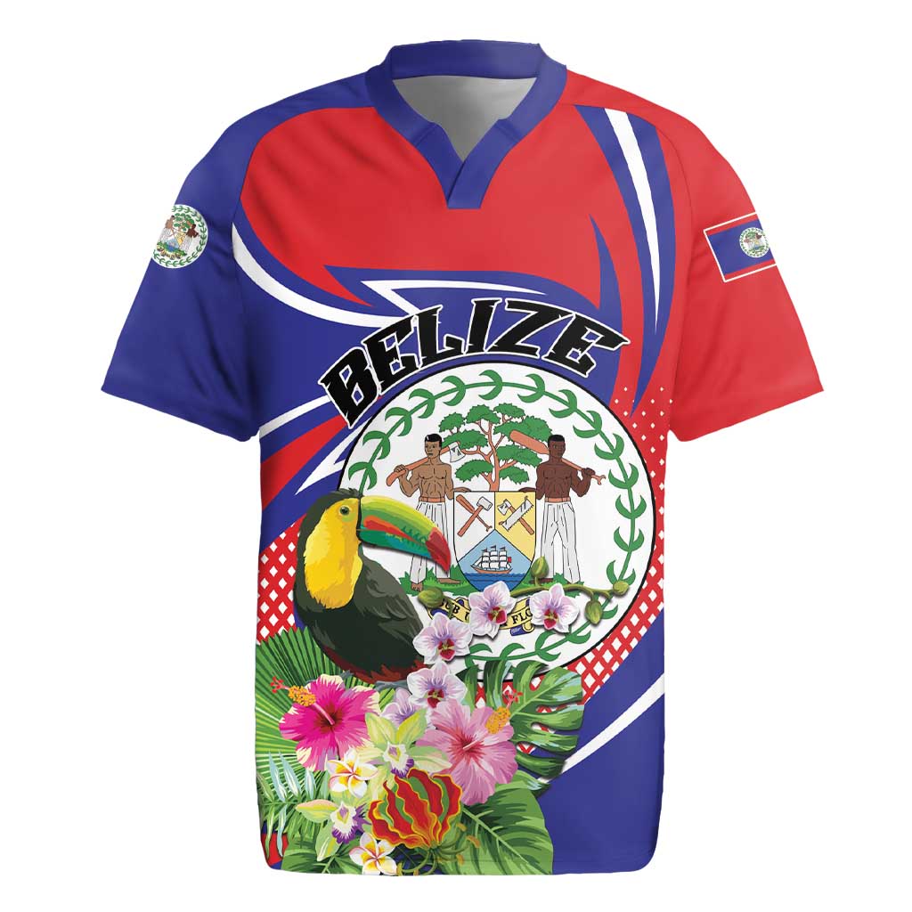 Personalized Belize Toucan Rugby Jersey Sub umbra floreo