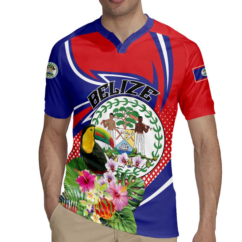 Personalized Belize Toucan Rugby Jersey Sub umbra floreo