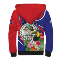 Personalized Belize Toucan Sherpa Hoodie Sub umbra floreo