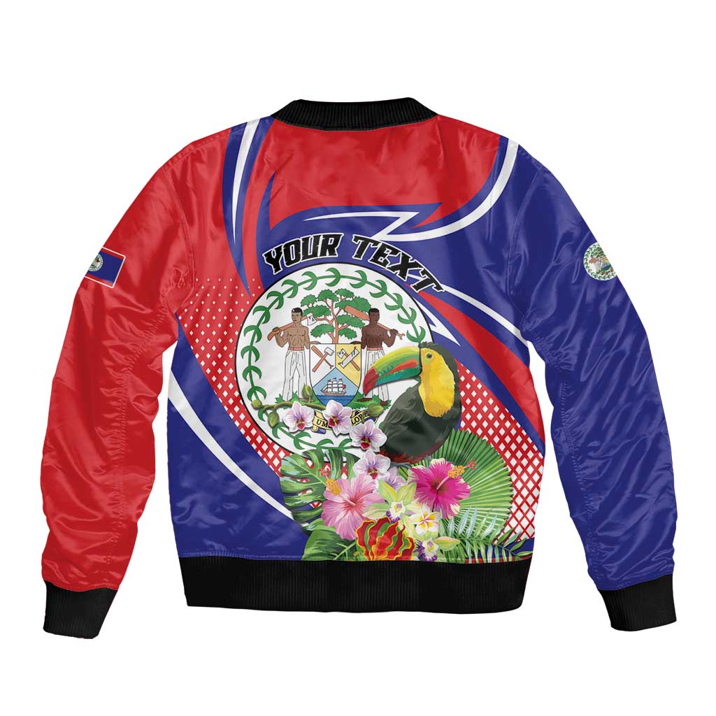 Personalized Belize Toucan Sleeve Zip Bomber Jacket Sub umbra floreo