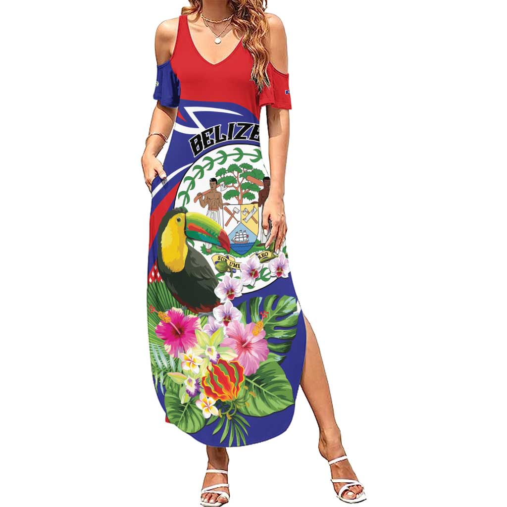Personalized Belize Toucan Summer Maxi Dress Sub umbra floreo