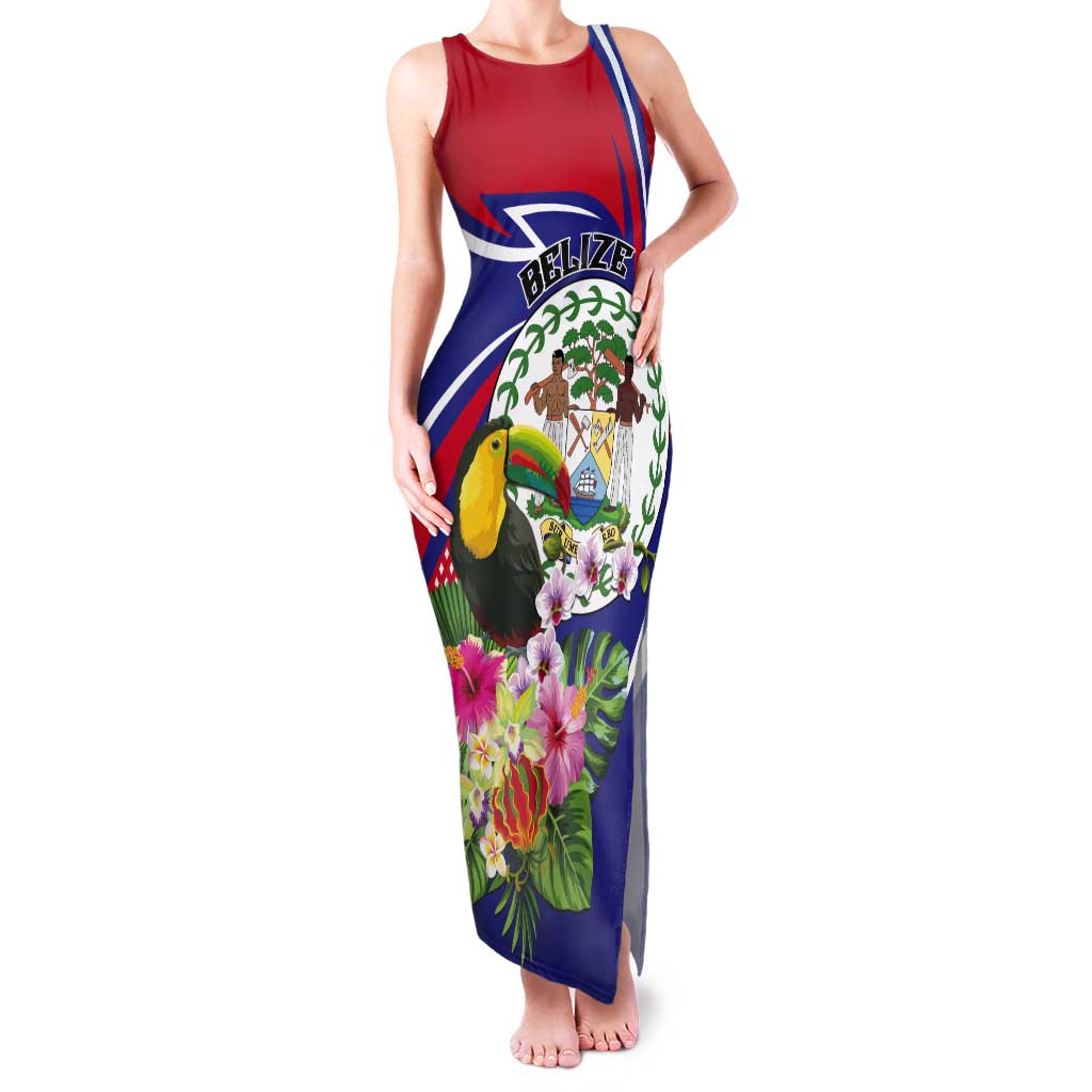 Personalized Belize Toucan Tank Maxi Dress Sub umbra floreo
