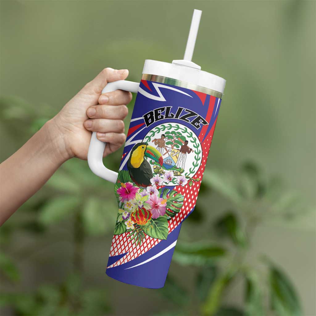 Personalized Belize Toucan Tumbler With Handle Sub umbra floreo