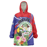 Personalized Belize Toucan Wearable Blanket Hoodie Sub umbra floreo