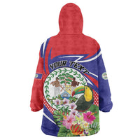 Personalized Belize Toucan Wearable Blanket Hoodie Sub umbra floreo