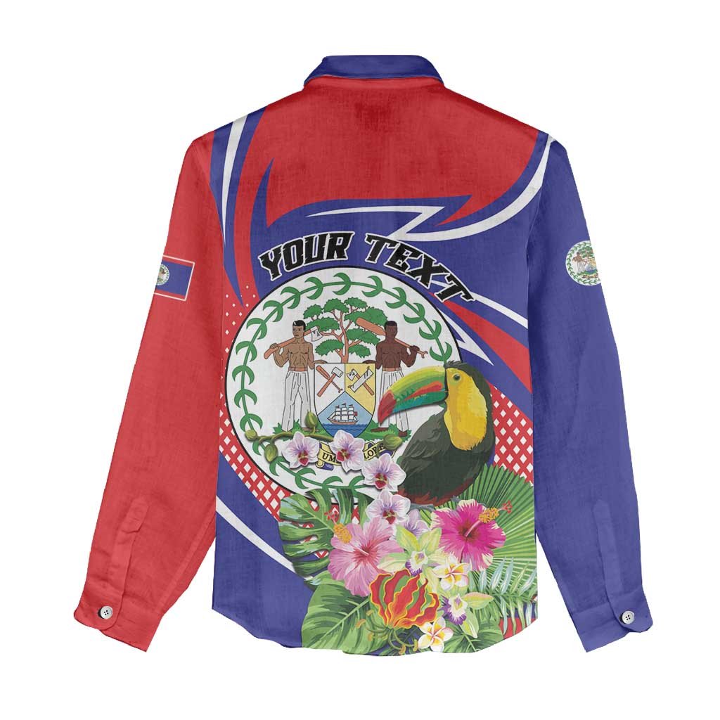 Personalized Belize Toucan Women Casual Shirt Sub umbra floreo
