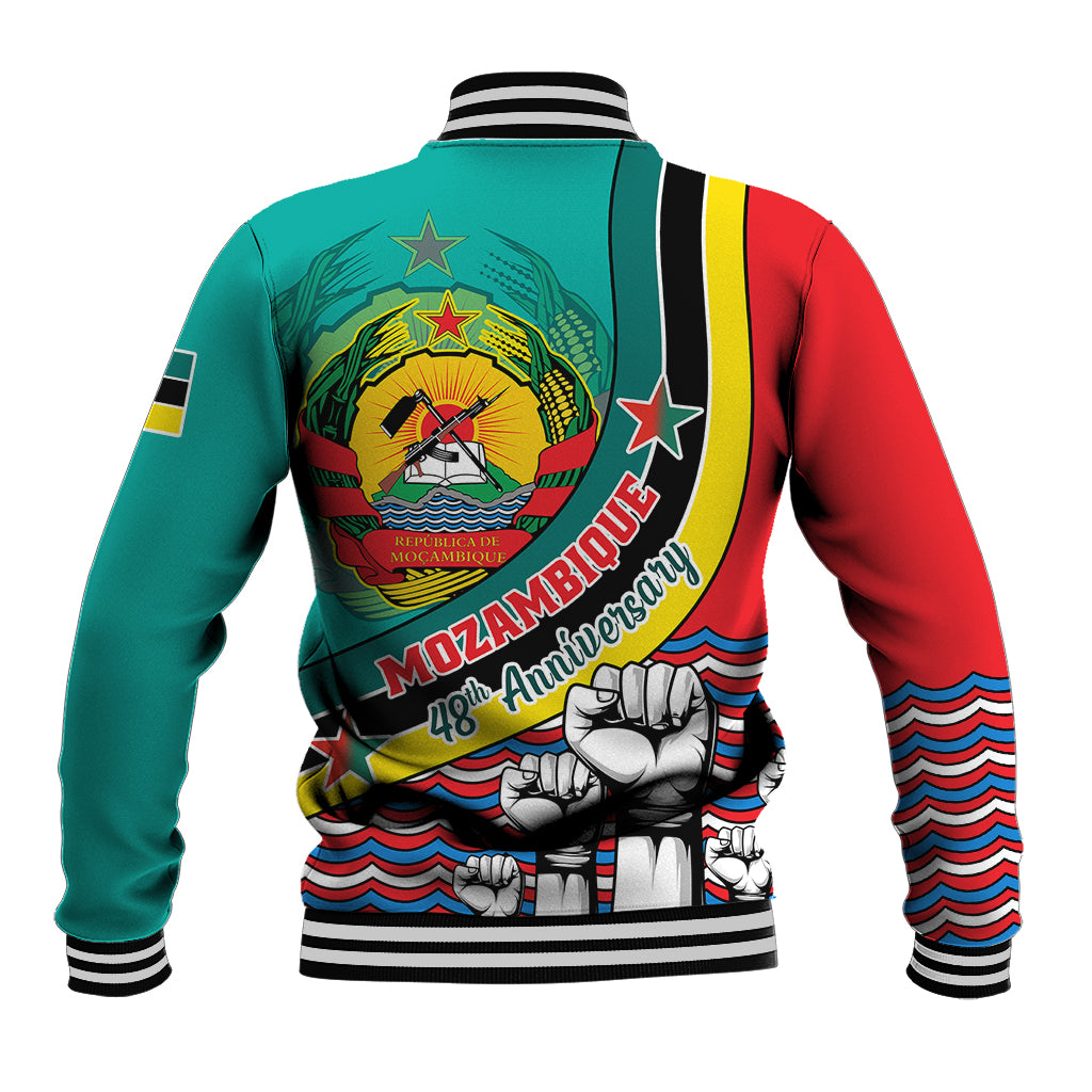 Mozambique Independence Day Baseball Jacket Mozambiki Emblem Happy 48th Anniversary - Wonder Print Shop