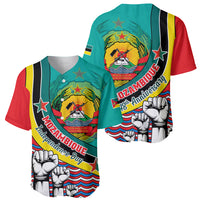 Mozambique Independence Day Baseball Jersey Mozambiki Emblem Happy 48th Anniversary - Wonder Print Shop