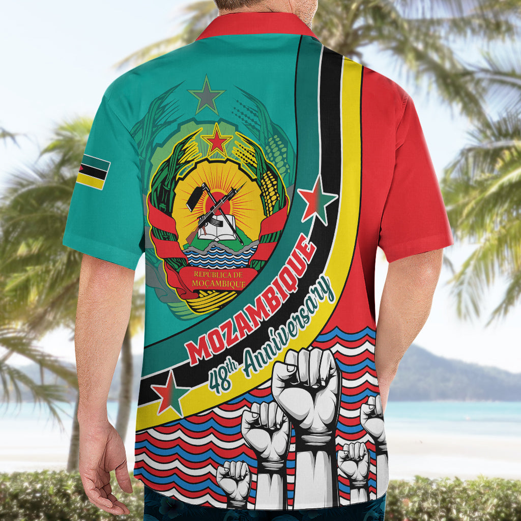 Mozambique Independence Day Hawaiian Shirt Mozambiki Emblem Happy 48th Anniversary - Wonder Print Shop