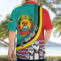 Personalised Mozambique Independence Day Hawaiian Shirt Mozambiki Emblem Happy 48th Anniversary - Wonder Print Shop