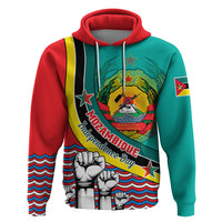 Personalised Mozambique Independence Day Hoodie Mozambiki Emblem Happy 48th Anniversary - Wonder Print Shop