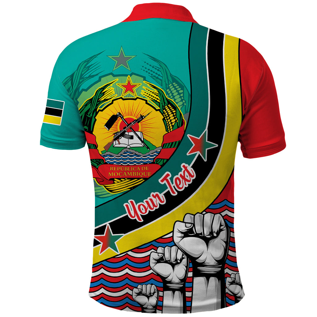 Personalised Mozambique Independence Day Polo Shirt Mozambiki Emblem Happy 48th Anniversary - Wonder Print Shop