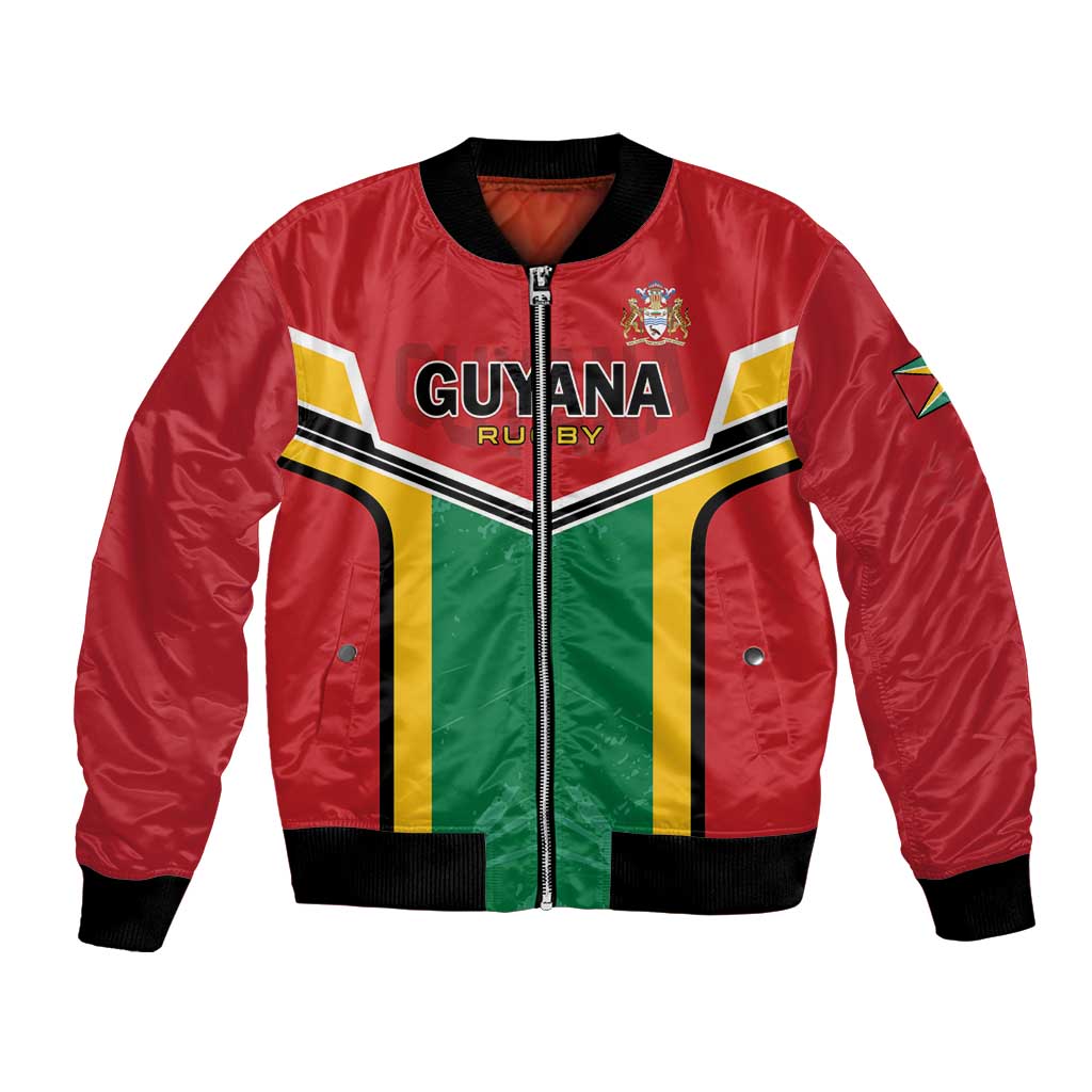 Custom Rugby Guyana Bomber Jacket Guyana Warriors Go Champions - Wonder Print Shop