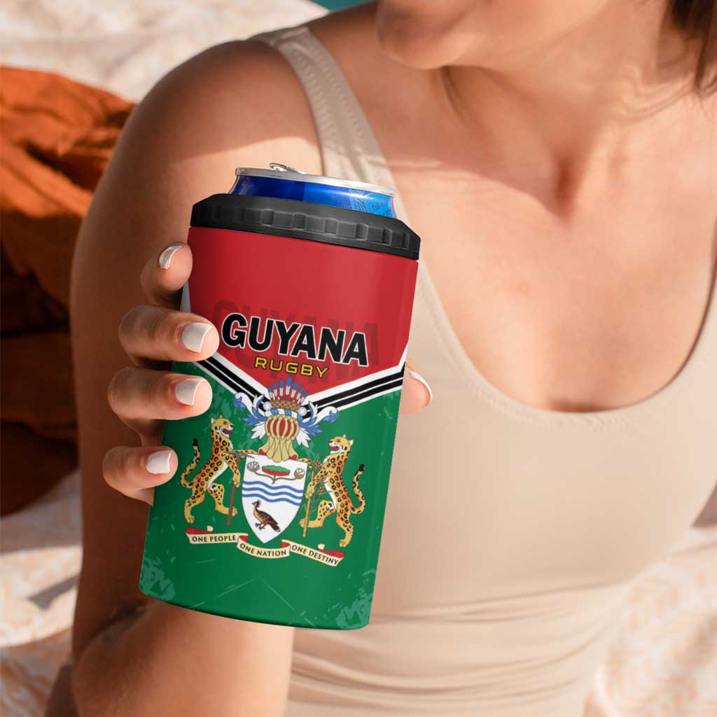 Custom Rugby Guyana 4 in 1 Can Cooler Tumbler Guyana Warriors Go Champions - Wonder Print Shop