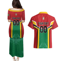Custom Rugby Guyana Couples Matching Puletasi and Hawaiian Shirt Guyana Warriors Go Champions - Wonder Print Shop