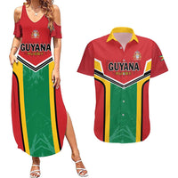 Custom Rugby Guyana Couples Matching Summer Maxi Dress and Hawaiian Shirt Guyana Warriors Go Champions - Wonder Print Shop