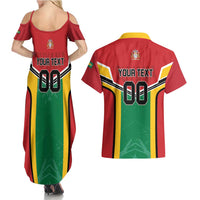 Custom Rugby Guyana Couples Matching Summer Maxi Dress and Hawaiian Shirt Guyana Warriors Go Champions - Wonder Print Shop