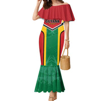 Custom Rugby Guyana Family Matching Mermaid Dress and Hawaiian Shirt Guyana Warriors Go Champions - Wonder Print Shop