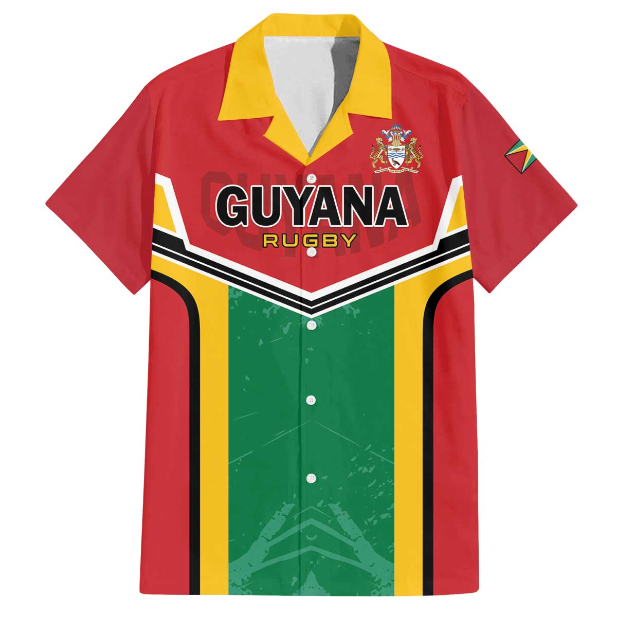 Custom Rugby Guyana Family Matching Off The Shoulder Long Sleeve Dress and Hawaiian Shirt Guyana Warriors Go Champions - Wonder Print Shop