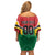 Custom Rugby Guyana Family Matching Off Shoulder Short Dress and Hawaiian Shirt Guyana Warriors Go Champions - Wonder Print Shop