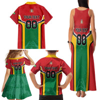 Custom Rugby Guyana Family Matching Tank Maxi Dress and Hawaiian Shirt Guyana Warriors Go Champions - Wonder Print Shop