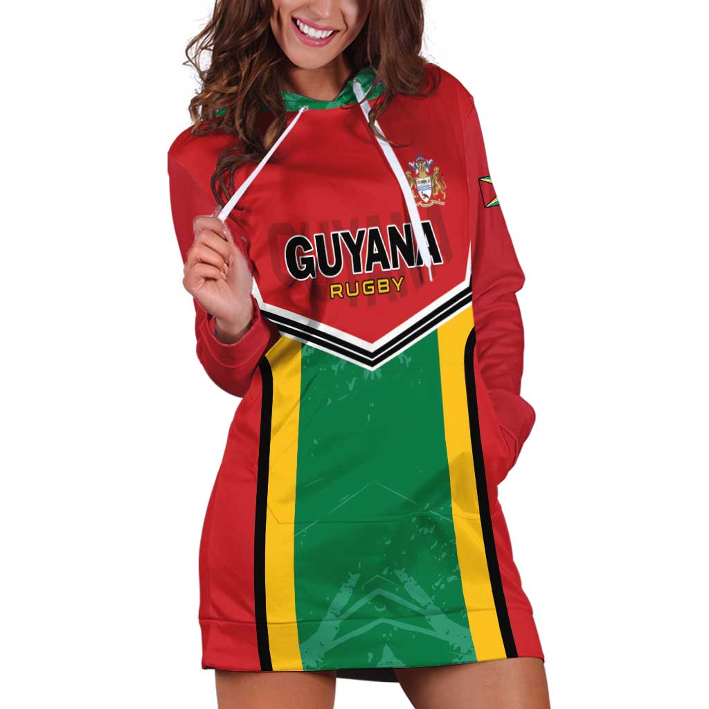 Custom Rugby Guyana Hoodie Dress Guyana Warriors Go Champions - Wonder Print Shop