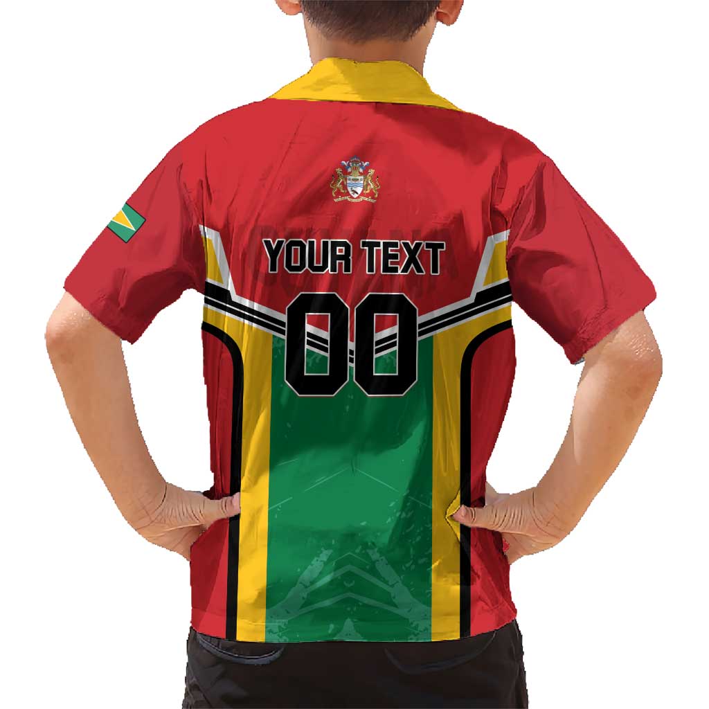 Custom Rugby Guyana Kid Hawaiian Shirt Guyana Warriors Go Champions - Wonder Print Shop