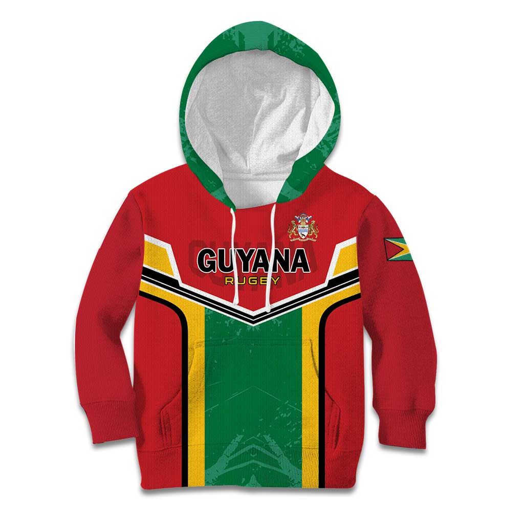 Custom Rugby Guyana Kid Hoodie Guyana Warriors Go Champions - Wonder Print Shop