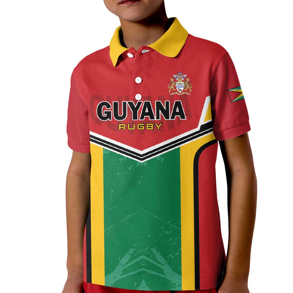 Custom Rugby Guyana Kid Polo Shirt Guyana Warriors Go Champions - Wonder Print Shop
