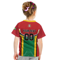 Custom Rugby Guyana Kid T Shirt Guyana Warriors Go Champions - Wonder Print Shop