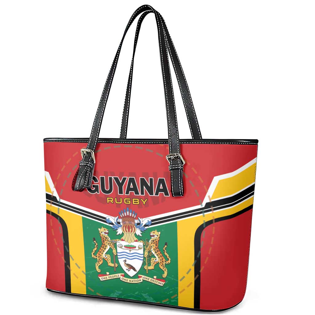 Rugby Guyana Leather Tote Bag Guyana Warriors Go Champions - Wonder Print Shop