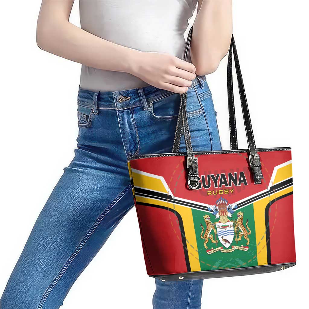 Rugby Guyana Leather Tote Bag Guyana Warriors Go Champions - Wonder Print Shop