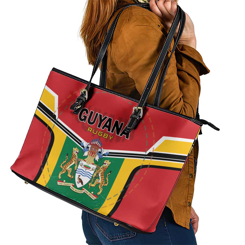 Rugby Guyana Leather Tote Bag Guyana Warriors Go Champions - Wonder Print Shop
