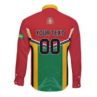 Custom Rugby Guyana Long Sleeve Button Shirt Guyana Warriors Go Champions - Wonder Print Shop