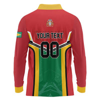 Custom Rugby Guyana Long Sleeve Polo Shirt Guyana Warriors Go Champions - Wonder Print Shop