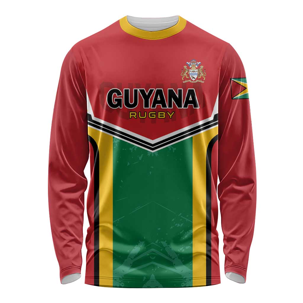 Custom Rugby Guyana Long Sleeve Shirt Guyana Warriors Go Champions - Wonder Print Shop