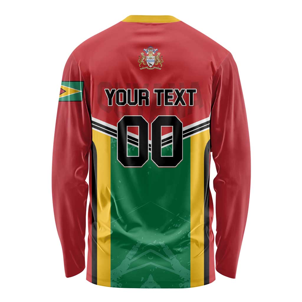 Custom Rugby Guyana Long Sleeve Shirt Guyana Warriors Go Champions - Wonder Print Shop