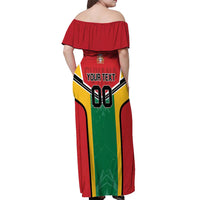 Custom Rugby Guyana Off Shoulder Maxi Dress Guyana Warriors Go Champions - Wonder Print Shop