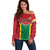 Custom Rugby Guyana Off Shoulder Sweater Guyana Warriors Go Champions - Wonder Print Shop