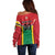 Custom Rugby Guyana Off Shoulder Sweater Guyana Warriors Go Champions - Wonder Print Shop
