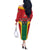 Custom Rugby Guyana Off The Shoulder Long Sleeve Dress Guyana Warriors Go Champions - Wonder Print Shop