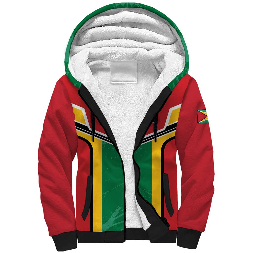 Custom Rugby Guyana Sherpa Hoodie Guyana Warriors Go Champions - Wonder Print Shop
